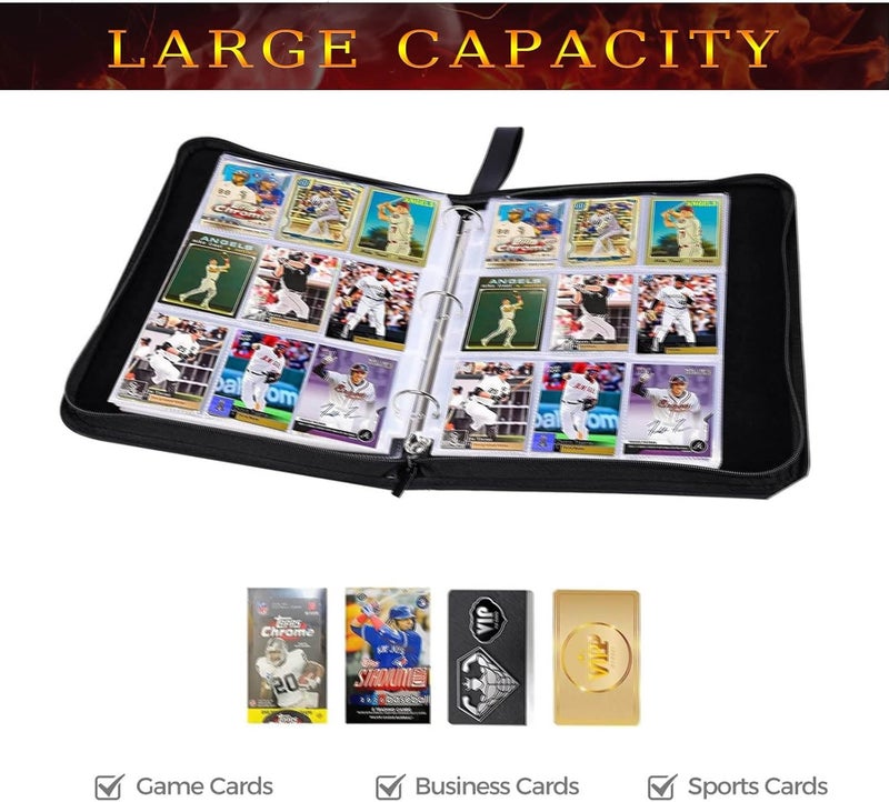 Anvoago Football Card Binder with Sleeves, 900 Pockets Trading Card Holder, Card Storage Organizer Case Compatible with Trading Card and Other Sports Cards - Image 5